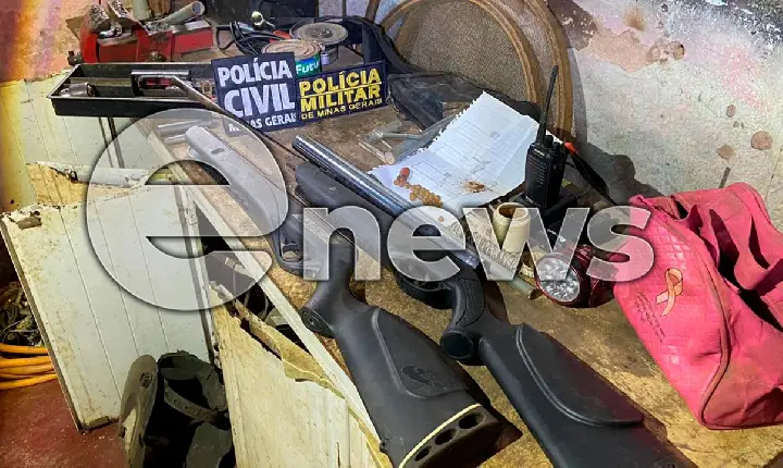 Após homem ser baleado, PM e PC descobrem fábrica clandestina de arma de fogo, em Campos Altos