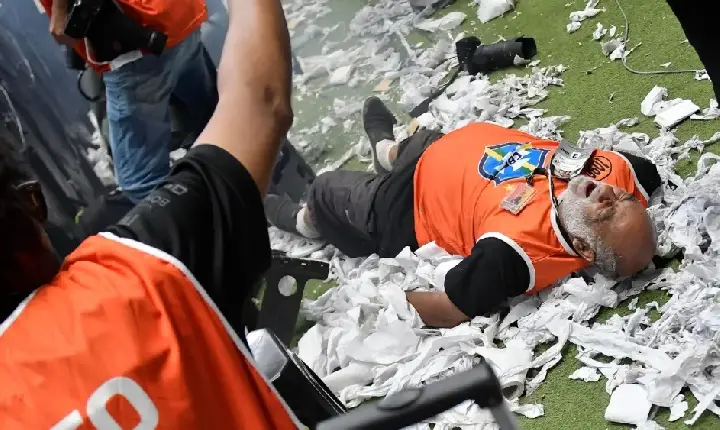 Bomba atirada na Arena MRV acerta fotógrafo, que rompe tendão e passa por cirurgia