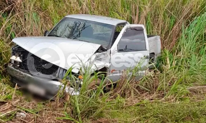 Caminhonete capota na BR-262 em Campos Altos