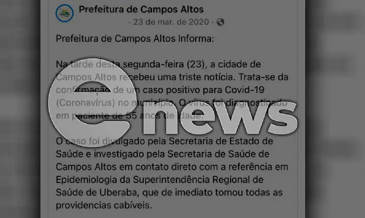 Campos Altos completa dois anos desde o primeiro caso positivo de Covid-19 no município