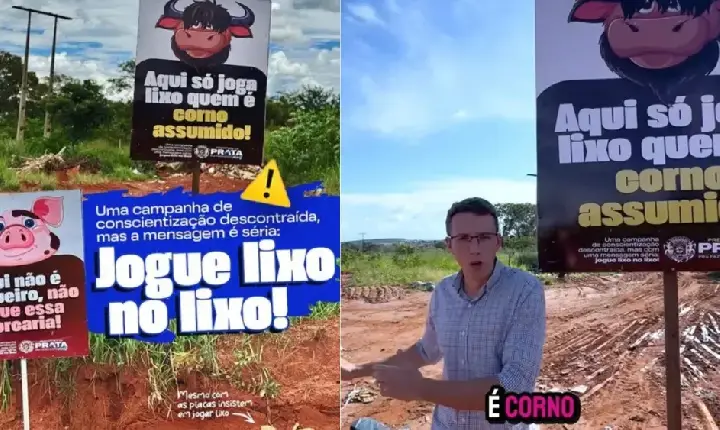 Cidade de MG usa humor para acabar com lixão irregular: ‘Só joga quem é corno assumido’