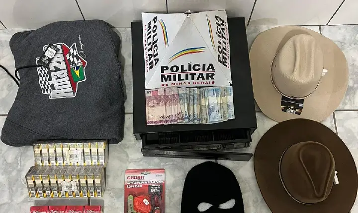 Criminosos assaltam posto em Campos Altos;PM recupera itens roubados