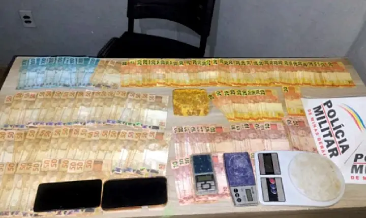 Foragido da Justiça é preso em Araxá com drogas, celulares e R$ 4,8 mil