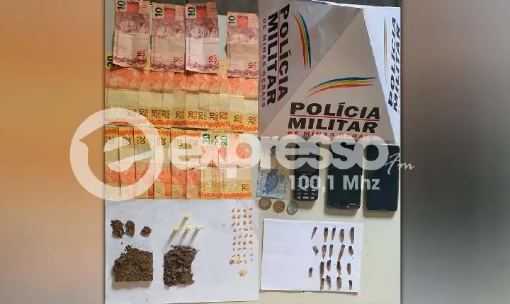 Homem é preso, e grande quantidade de droga é apreendida pela PM, em Campos Altos