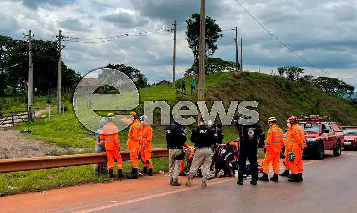 Homem fica gravemente ferido após receber descarga elétrica de 13 mil volts na BR-262