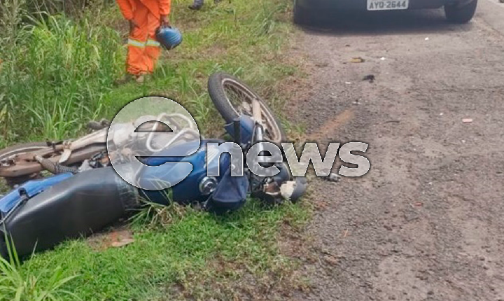 Homem morre após acidente entre motocicleta e carreta na BR-262