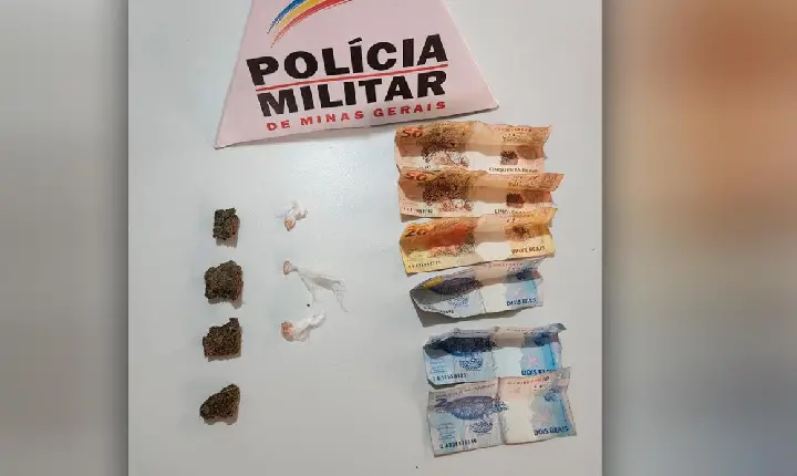 Indivíduos são detidos pela Polícia Militar portando drogas e dinheiro, em Ibiá