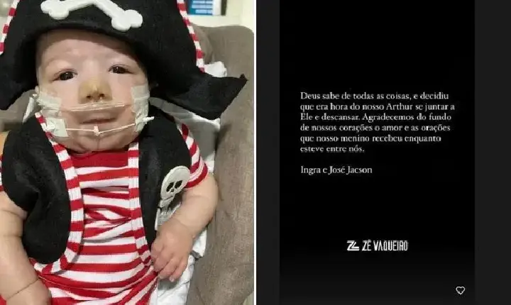 Morre filho do cantor Zé Vaqueiro aos 11 meses