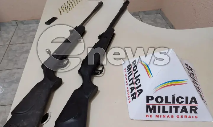 PM localiza armas em propriedade rural no município de Campos Altos