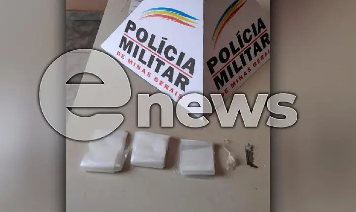 PM localiza objeto e embalagens para venda de drogas, e pessoas são presas, em Campos Altos