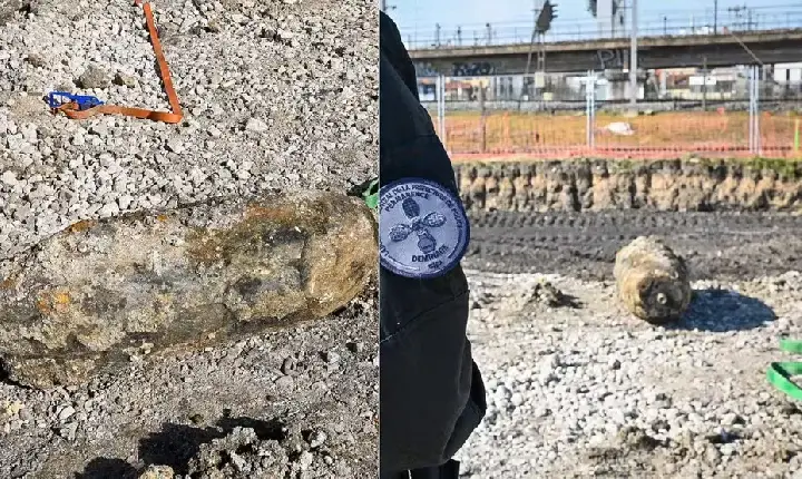 Polícia de Paris divulga fotos da bomba intacta da 2ª Guerra Mundial encontrada em trilhos de trem