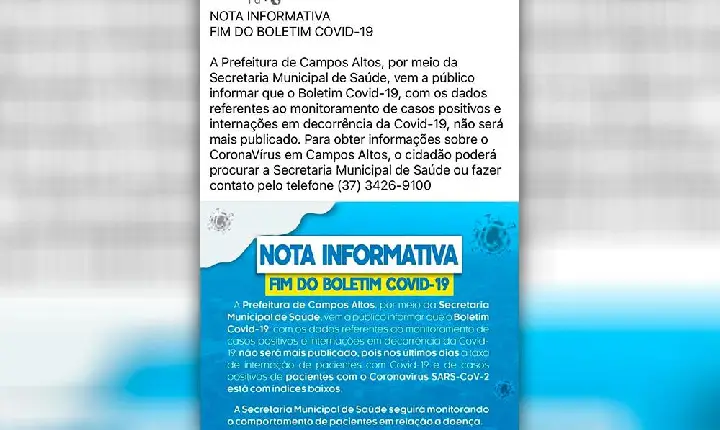 Prefeitura anuncia mudanças na divulgação de dados do Covid-19; boletim semanal não será mais publicado