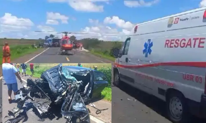 Resgate aéreo é mobilizado para socorrer mulher ferida em acidente, na BR-262 entre Araxá MG e Uberaba MG