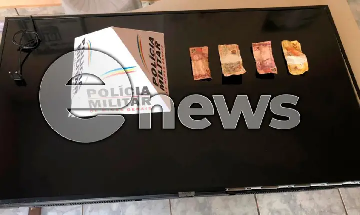 TV furtada em loja de serviços de internet é recuperada pela PM e suspeito é preso, em Campos Altos