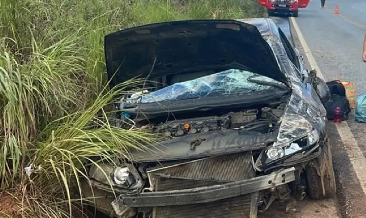 Vereador de Campos Altos fica ferido em capotamento na BR-354