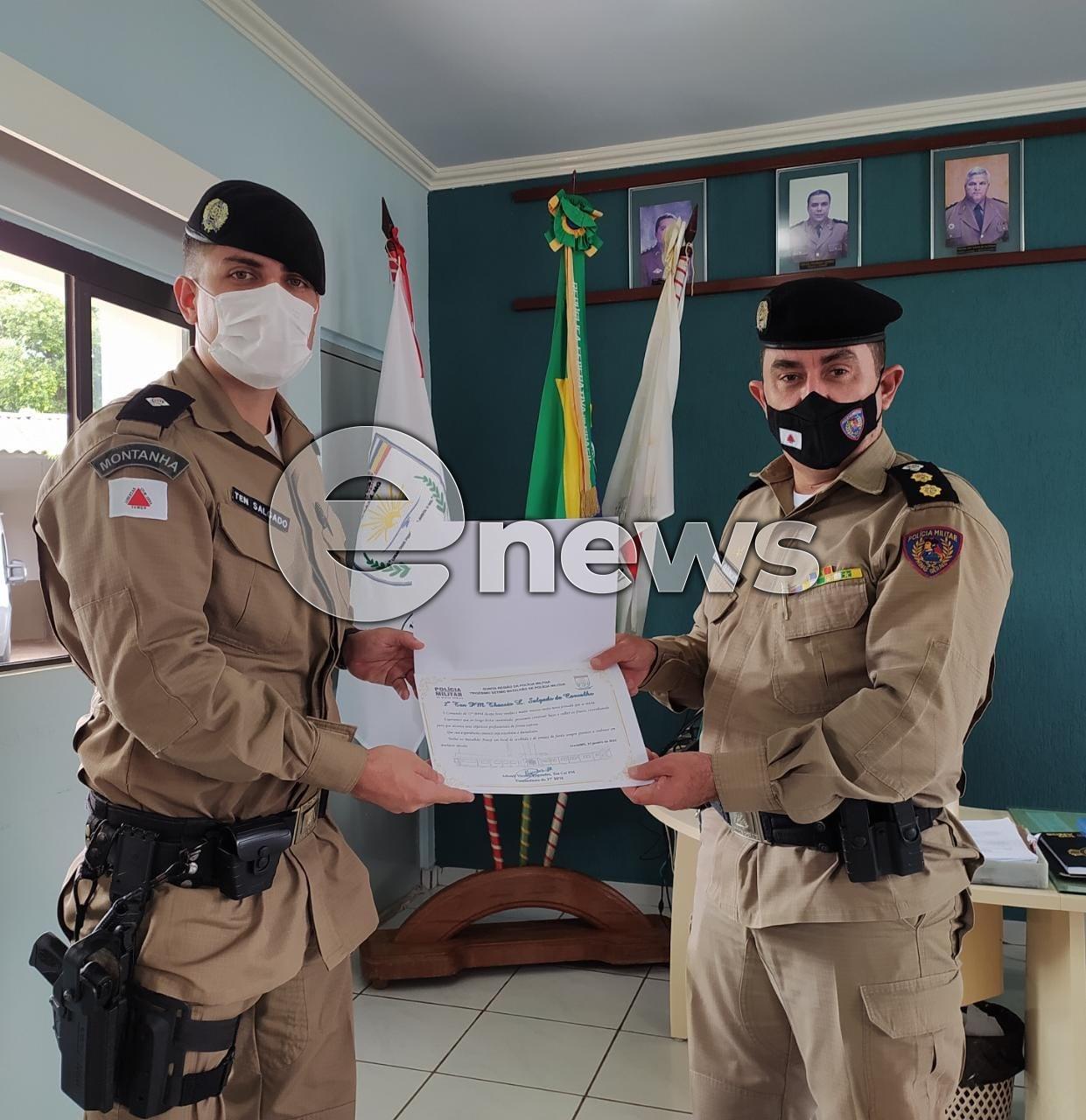 Militares se reúnem para dar boas vindas ao Tenente Salgado, em Araxá/MG
