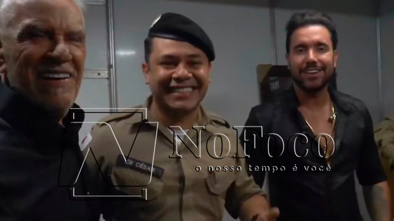 PMMG canta com Matogrosso & Mathias em camarim na ExpoZebu 2022