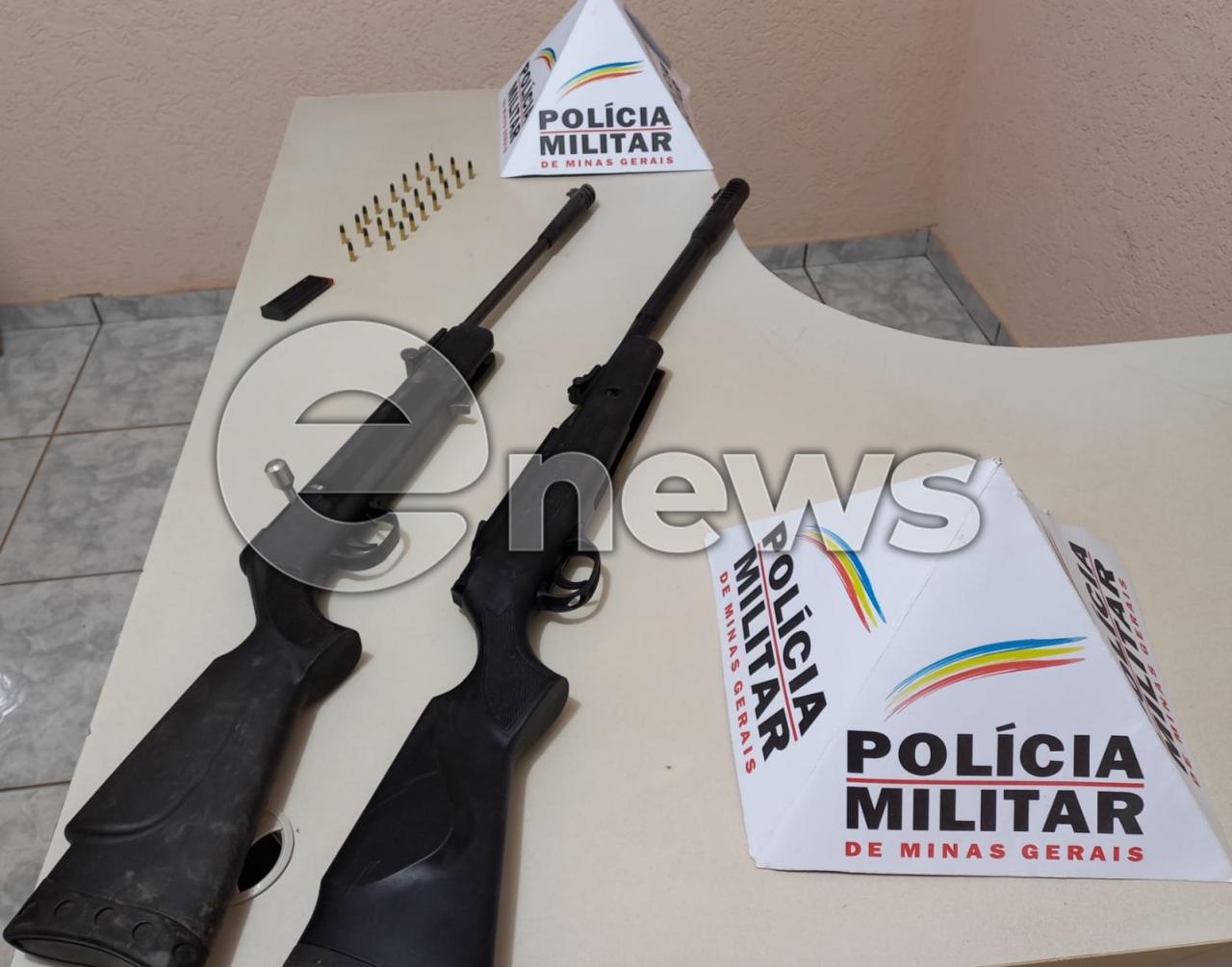PM localiza armas em propriedade rural no município de Campos Altos