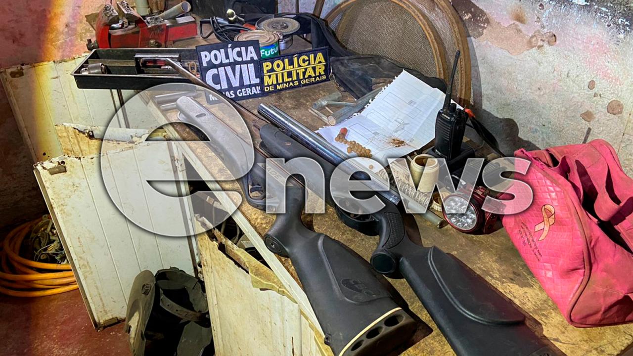 Após homem ser baleado, PM e PC descobrem fábrica clandestina de arma de fogo, em Campos Altos