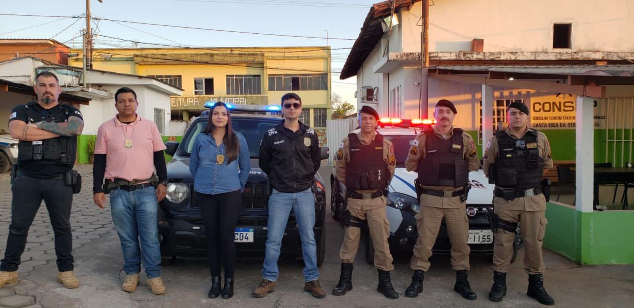 Policias Civil e Militar cumprem mandado de busca e apreensão em Santa Rosa da Serra; uma pessoa foi presa