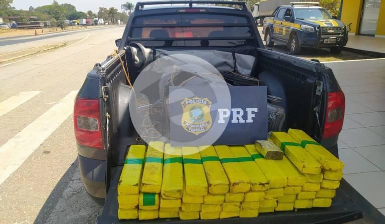 Idoso é preso transportando 60 kg de maconha dentro de cilindro de ar na Br-262 em Campos Altos
