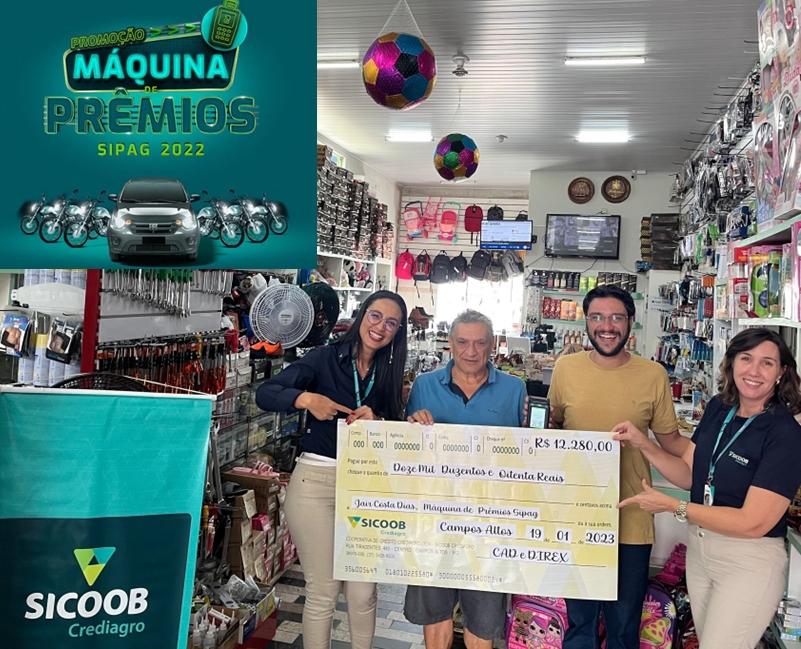 Comerciante de Campos Altos ganha mais de R$12 mil reais em campanha do Sicoob