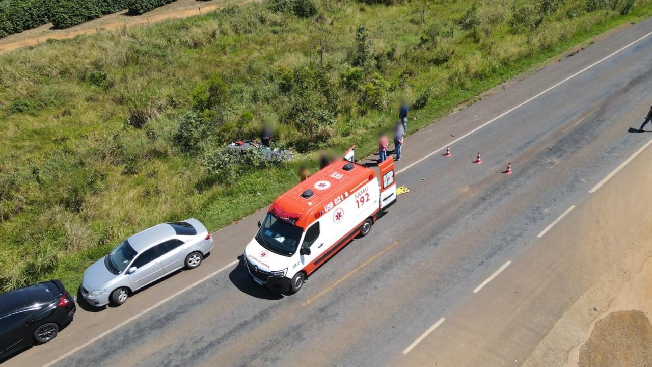 Idoso fica ferido em colisão envolvendo dois veículos na BR-354