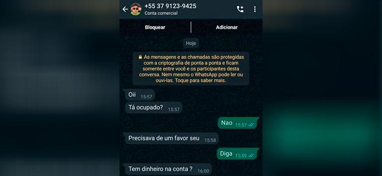 Campos-altense alerta para tentativa de golpe via WhatsApp utilizando seu nome