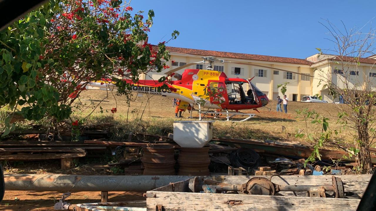Campos Altos: paciente, de 58 anos, será transferida de helicóptero para Uberaba