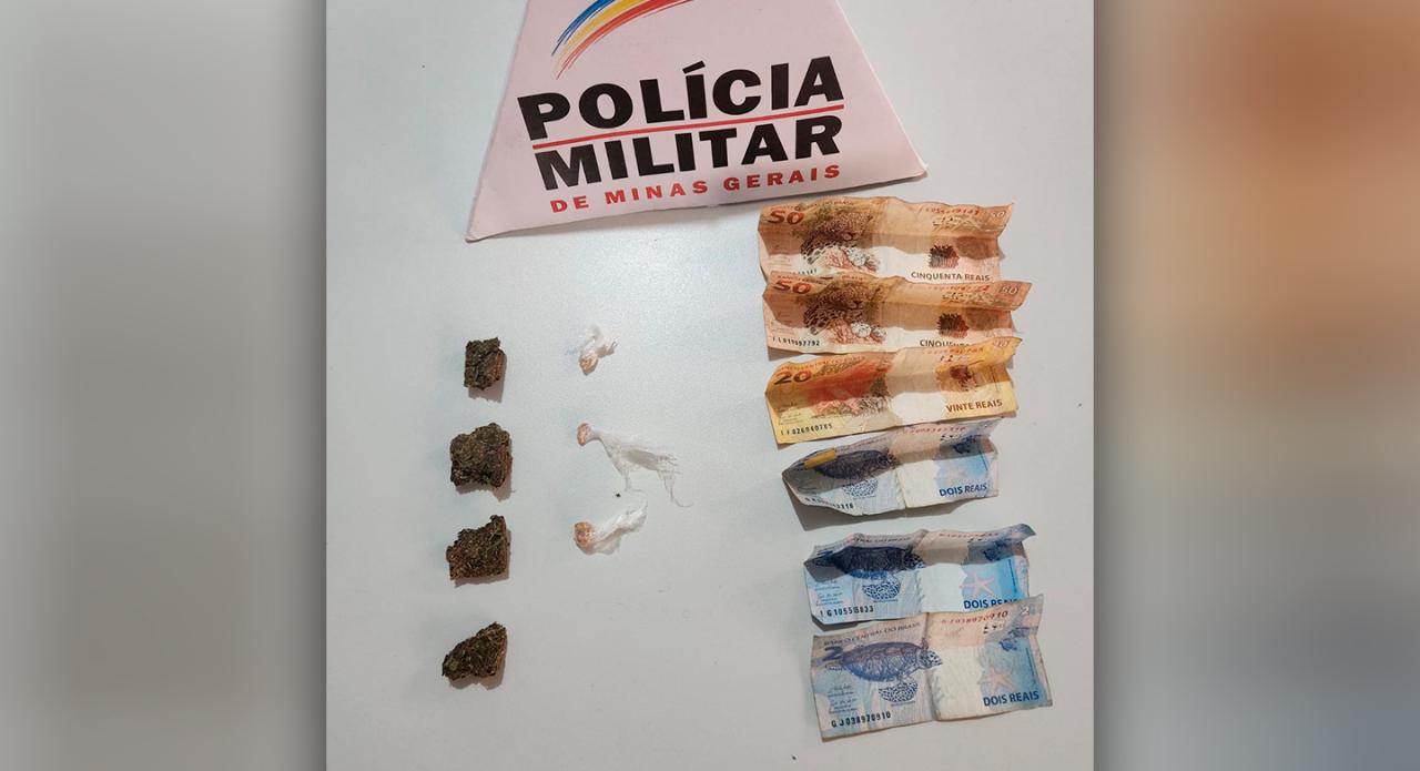 Indivíduos são detidos pela Polícia Militar portando drogas e dinheiro, em Ibiá