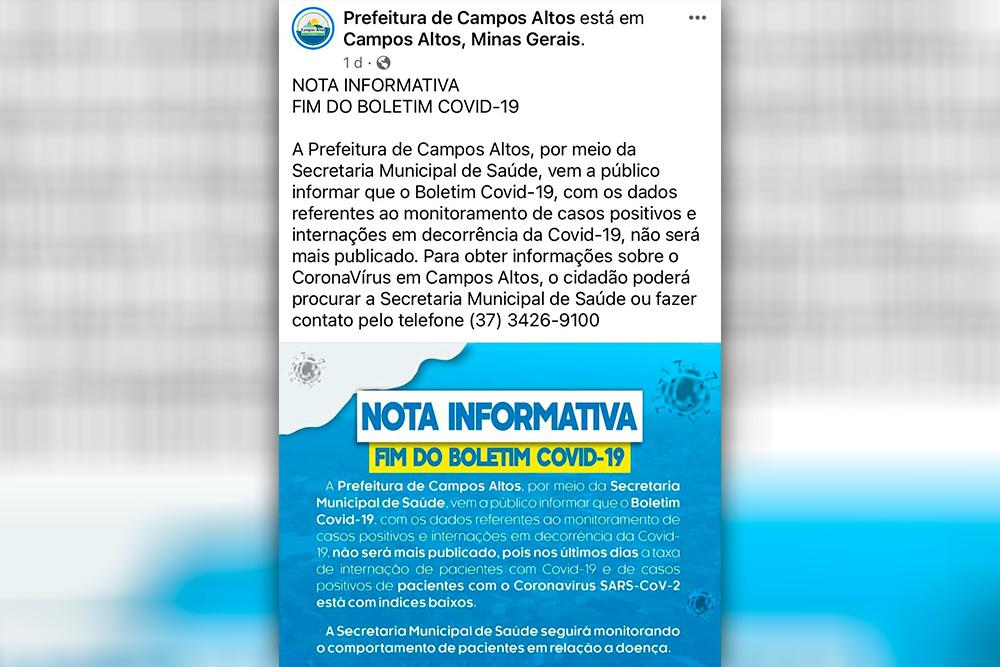 Prefeitura anuncia mudanças na divulgação de dados do Covid-19; boletim semanal não será mais publicado