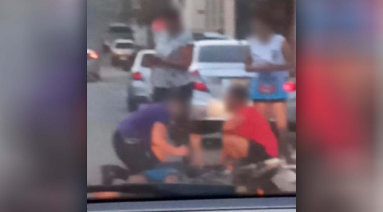 Criança de 10 anos fica ferida em colisão envolvendo bicicleta e caminhonete no Centro de Campos Altos