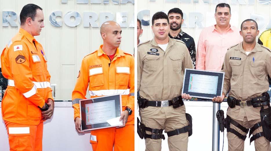 Policiais e Bombeiros são homenageados na Câmara Municipal de Campos Altos por salvamento de recém-nascido engasgado