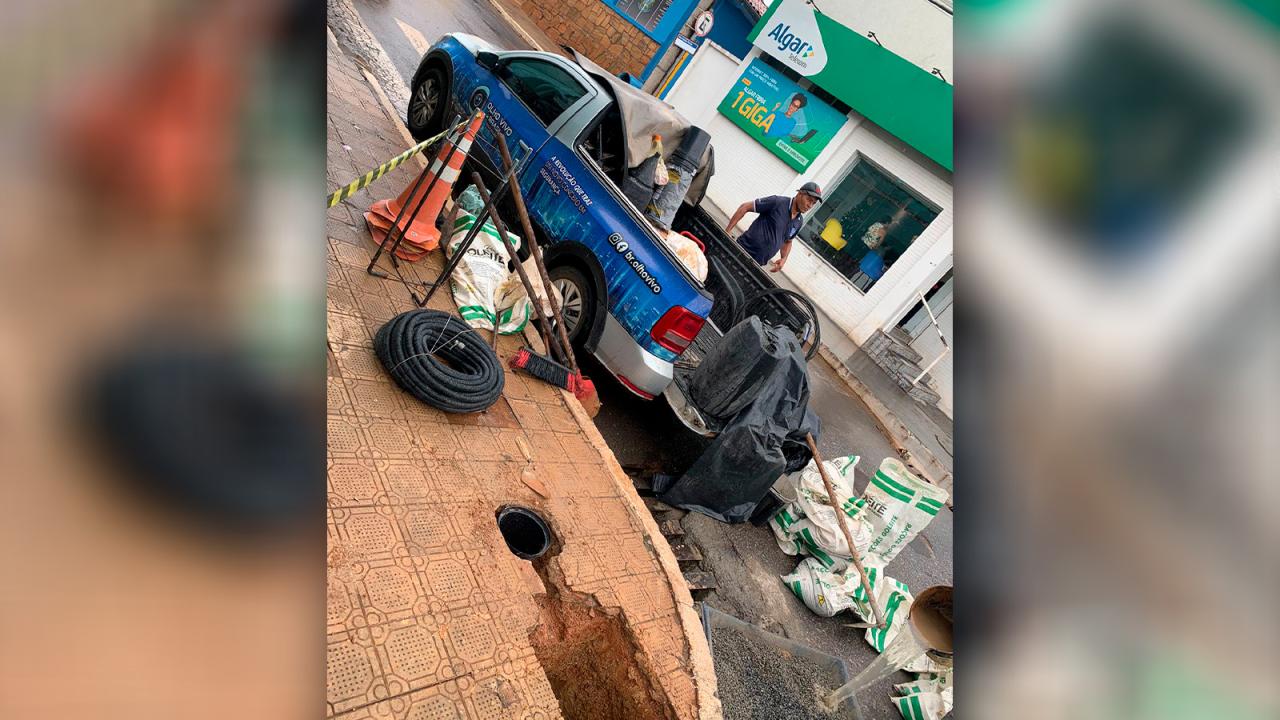 Estrutura para instalação de câmeras de videomonitoramento segue sendo montada em Campos Altos