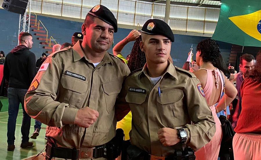 Seguindo exemplo do pai, filho de campos-altense recebe boina e inicia carreira militar