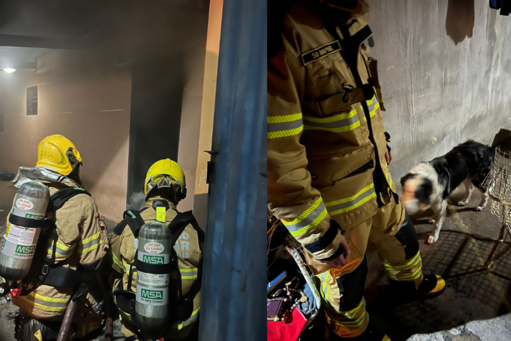 Bombeiros atendem incêndio em casa próximo a depósito de gás em Campos Altos