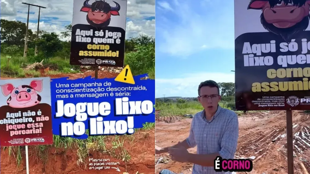 Cidade de MG usa humor para acabar com lixão irregular: ‘Só joga quem é corno assumido’